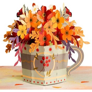 Frndly by Paper Love 3D Pop Up Greeting Card, Flower Mug, for Fall, Thanksgiving, Thinking of You, Sympathy, All Occasions - 8" x 6" Cover - 1 of 4