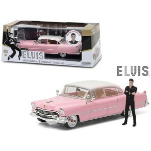Elvis Presley's 1955 Pink Cadillac Fleetwood Series 60 with Elvis Presley Figurine 1/43 Diecast Model Car by Greenlight - 1 of 4