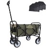 KTMBDW Collapsible Folding Heavy Duty Utility Wagon Cart for Outdoor Sports, 225 pounds Weight Capacity, Camping, Garden, Shopping with 3pcs Liner bag - 2 of 4