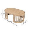 Christopher Knight Home Bonita 39" Rustic Outdoor Rope Weave Acacia Wood Oval Coffee Table - 3 of 4