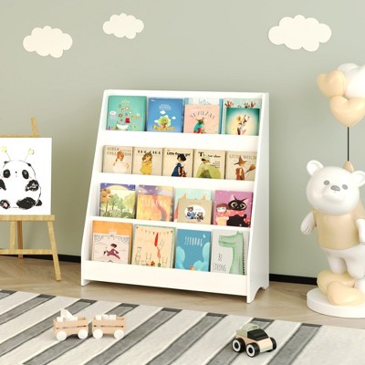 GlasFlength Decorative Bookshelf Creative and Unique Styling, Multifunctional Storage with Open Display Bookshelves, White,31.49”*11.81”*34.64"