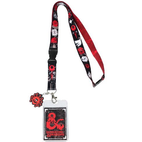 Dungeons and Dragons Lanyard ID Badge Holder Lanyard w/ Beholder Rubber  Pendant Multicoloured