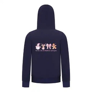 Everyday Kids Christmas Collection Most Wonderful Time Girls Zip up Hoodie – Pink Holiday Sweatshirt - 1 of 4