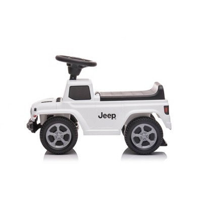 White Jeep Gladiator Push Ride-On Car with Storage