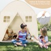 Infans Kids Play Tent, Large Spacious Cotton Canvas Playhouse with Non-Slip Cloth, 4 Windows, Straps, Zipper, Carry Bag, Play Tent for Toddlers, White - 3 of 4