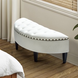Caspar Storage Bench with Solid wood Legs  | ARTFUL LIVING DESIGN - 1 of 4