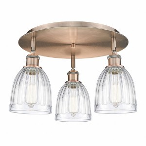 Brookfield - 3 Light Flush Mount In Art Deco Style-9.5 Inches Tall and 17.5 Inches Wide - 1 of 1