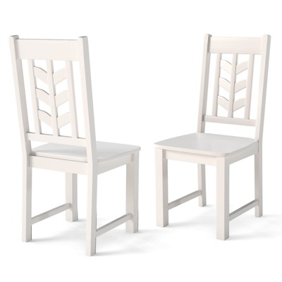 Costway Dining Chair Set of 2/4 with Rubber Wood Frame & Leaf-shape High Back for Kitchen Brown/Black/White