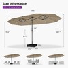 PURPLE LEAF 15ft Patio Market Umbrella and Base Double-Sided Rectangle Outdoor Table Sun Umbrellas with Crank - 3 of 4