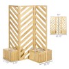 Aghana Digitals Outdoor Privacy Screen with 4 Self-Draining Planters, 3 Hinged Trellis Panels for - 3 of 4