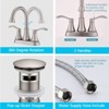 PAGED Bathroom Faucets with 360°Swivel Spout, 4 Inch Centerset Bathroom Sink Faucet with Pop Up Drain - 2 of 4