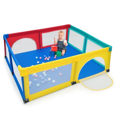 Infans Extra Large Baby Playpen Safety Baby Play Yard w/50 Ocean Balls