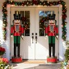 Iron Nutcracker Statue, Classic Christmas Soldier Holiday Decor for Indoor or Outdoor, Durable Festive Porch Display-3irtyhousy - 3 of 4