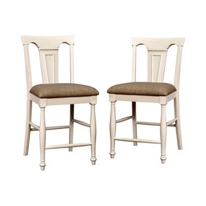 Set of 2 Martha Country Counter Height Chair Off White/Cherry - Sun & Pine