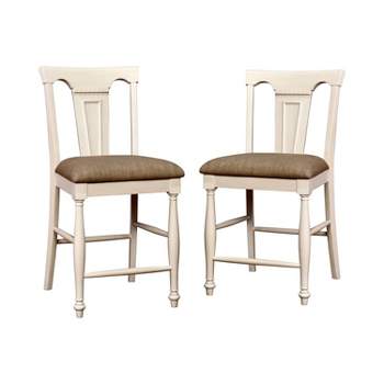 Set of 2 Martha Country Counter Height Barstools Off-White/Red - HOMES: Inside + Out