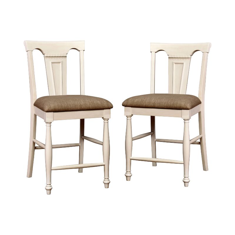Set of 2 Martha Country Counter Height Barstools Off-White/Red - HOMES: Inside + Out, 1 of 5
