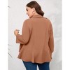 Clearlove Womens Plus Size 3/4 Sleeves Cardigan Lightweight Open Front Draped Ruffles Shawls Wraps Shrugs - 2 of 4