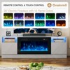 AOXUN 70" Wood Texture Fireplace TV Stand with 36" Electric Fireplace, LED Light Entertainment Center, Storage Cabinet for TVs Up to 80", Grey - 4 of 4