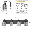 Garvee Modern Crystal Bathroom Vanity Lights Black Bathroom Light Fixtures Crystal Vanity Shower Lights Over Mirror, Mirror Glass - 4 of 4