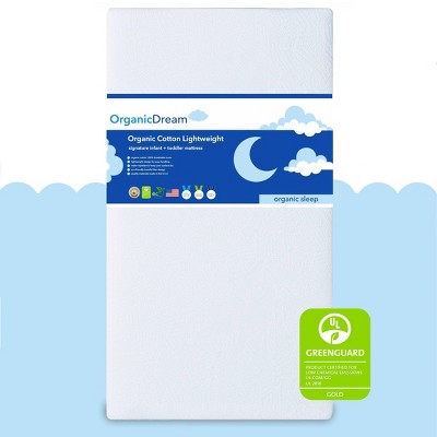 Organic Dream Certified Organic Cotton Lightweight Crib & Toddler Mattress