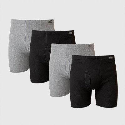 Hanes Premium Women's 4pk Cotton Mid-thigh With Comfortsoft Waistband Boxer  Briefs - Basic Pack White/gray/black M : Target