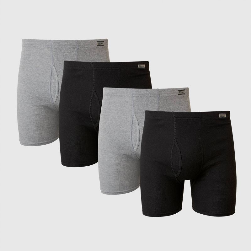 Hanes Men's Comfort Soft Waistband Boxer Briefs 5pk - Black/Gray, 1 of 3