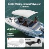 VEVOR 4 Bow Boat Bimini Tops, 600D Polyester Canopy with Aluminum Alloy Frame, 2 Support Poles, 4 Straps, 8'Lx(91"-96")Wx54"H, Light Grey - 3 of 4