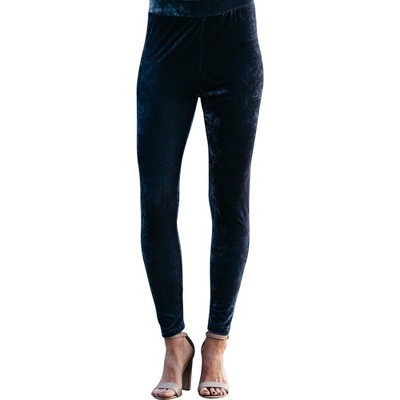 Amaryllis Women's Velvet Leggings Soft Stretch High Waist Form-Fitting Silhouette Perfect for Layering