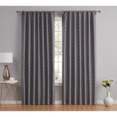 HLC.ME Franklin Moroccan 100% Complete Blackout Heavy Thermal Insulated Rod Pocket Back Tab Curtain Panels, Set of 2