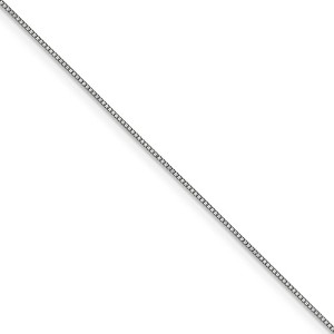 Black Bow Jewelry 0.7mm, 10k White Gold, Box Chain Necklace - 1 of 4