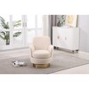 Ridstar Accent Chair and Armchairs with Gold Stainless Steel Base For Living Room & Bedroom-Beige - 3 of 4