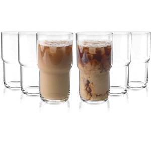 LEMONSODA Iced Coffee Glasses - Set of 6 Stackable Cups - 1 of 4