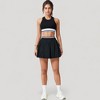Anna-Kaci Active Women's High Neck Crop Top with Contrast Stripe Hem and Fitted Athletic Design - 2 of 4