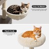 57.5 Inch Hidden Litter Box Enclosure with Cat Tree ＆ Condo, Modern 2 in 1 Cat Tree Tower with 2 Observation - 4 of 4