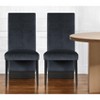 HomeRoots Set of Two Black Upholstered Velvet Dining Side Chairs - 2 of 4