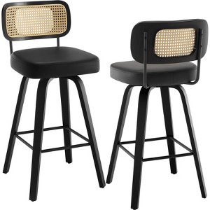 Bekrvio 29'' Swivel Counter Height Bar Stools, Faux Leather - 1 of 4
