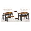 Hooseng Dining Table Set for 4, 3-Piece Kitchen Table Chairs Set, Rectangle Table Set with Two Benches, Metal Frame and MDF Board for Small Spaces - 4 of 4
