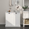 Double Tilt Out Laundry Sorter Cabinet,Freestanding Trash Cabinet with Countertop, Bathroom Storage Cabinet with 2 Removable Bags for Home Kitchen - 4 of 4