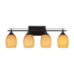 Toltec Lighting Uptowne 4 - Light Vanity in  Dark Granite with 5" Cayenne Linen Shade - 1 of 1
