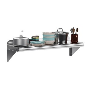 Whizmax Stainless Steel Shelf 12" x 72",260 lb [NSF Certified] Metal Wall Mount Shelf with Backplash for Restaurant, Laundry Room, Kitchen and Garage - 1 of 4