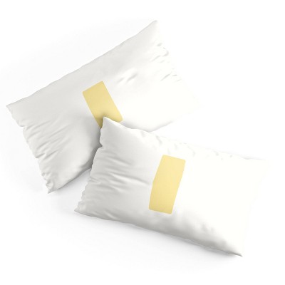 Deny Designs King April Lane Art Block Yellow Monogram I Microfiber Printed Pillow Sham