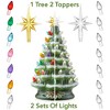 Casafield Hand Painted Ceramic Christmas Tree, 12-Inch Pre-Lit Tree with 100 Multi Color Lights and 2 Star Toppers - 2 of 4