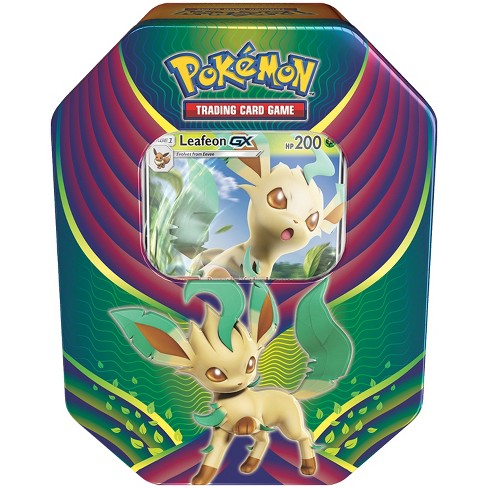 Pokemon Trading Card Game Evolution Celebration Fall Tin Featuring Leafeon Gx