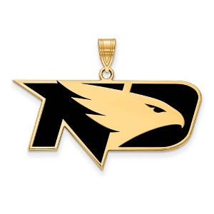 Black Bow Jewelry 14k Yellow Gold Plated Sterling Silver North Dakota Fighting Hawks NCAA Large Pendant - 1 of 3