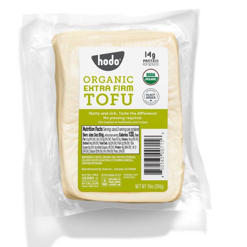 Hodo Plant Based Organic Vegan Gluten Free Extra Firm Tofu - 10oz, 1 of 4