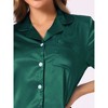 cheibear Women's Button Short Sleeve Shirt and Shorts Satin 2-Piece Sleepwear Pajama Sets - 4 of 4