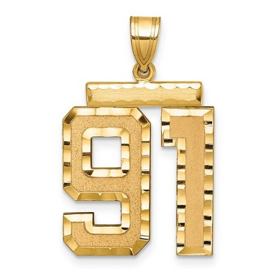 Black Bow Jewelry 14k Yellow Gold, Varsity Collection, Large D/C Pendant Number 91