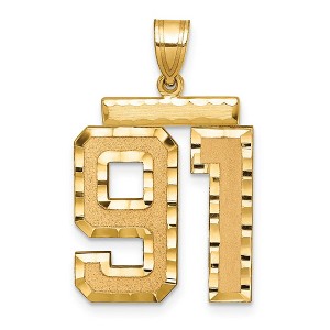 Black Bow Jewelry 14k Yellow Gold, Varsity Collection, Large D/C Pendant Number 91 - 1 of 3