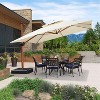 PURPLE LEAF 9/10/11/12ft Patio Umbrella with Base Outdoor Square Large Cantilever Umbrella Windproof Offset Heavy Duty Umbrella for Garden Deck Pool - 3 of 4