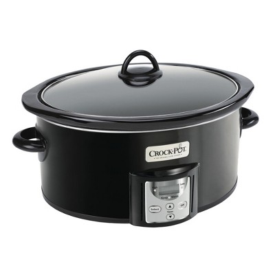 Crock-Pot 4 2091290 Quart Capacity Intelligent Count Down Timer Slow Cooker Small Kitchen Appliance, Black